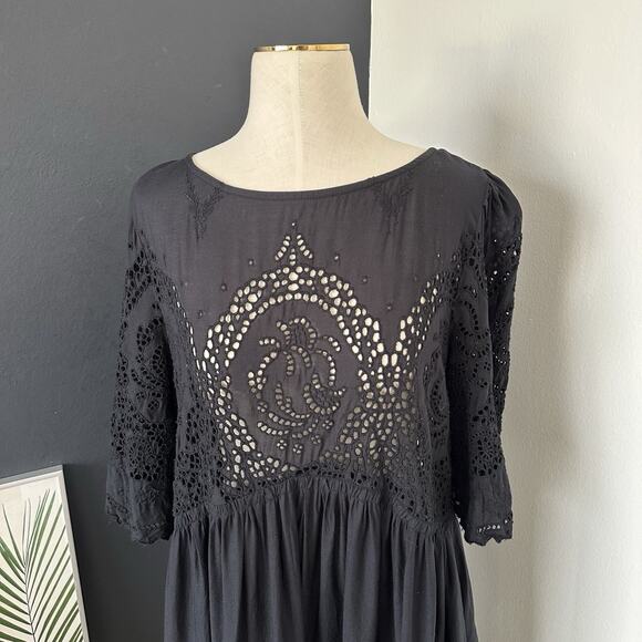 ANTHROPOLOGIE FLOREAT Osira Swing Tunic Dress Eyelet - Picture 6 of 15